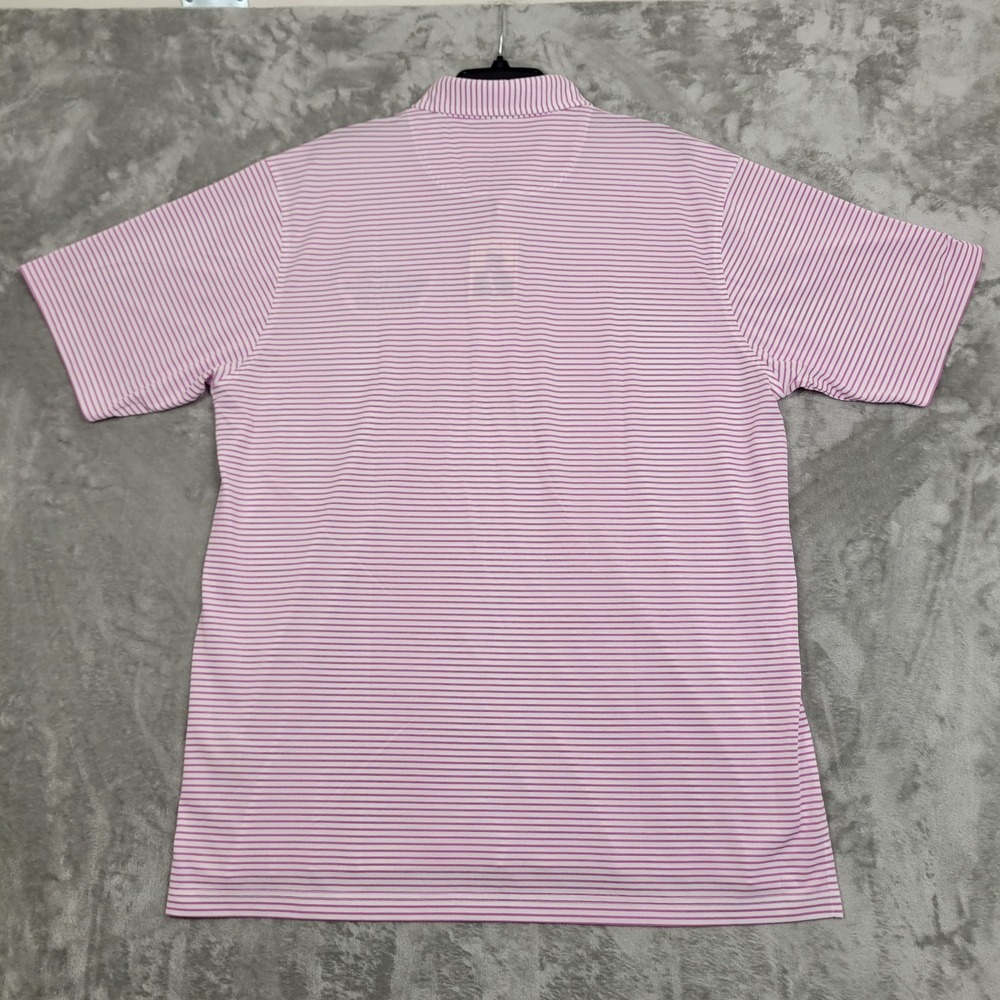 Donald Ross Golf Polo Purple White Striped Performance Men's Large Logo (NWT) - Picture 3 of 8